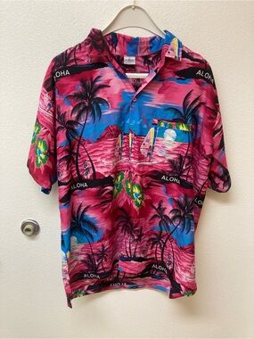 LALEELA Men’s Vibrant Hawaiian Shirt (L)